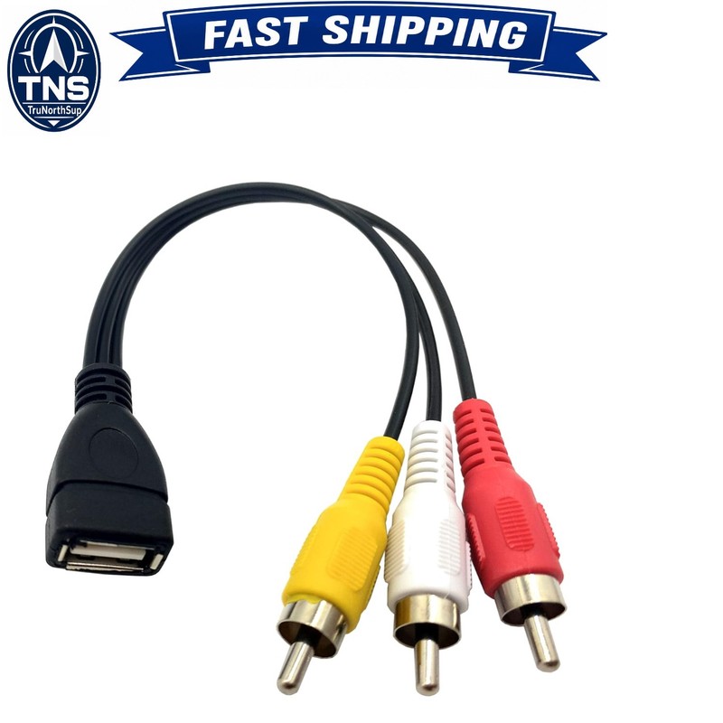 USB to 3 RCA Cable 8 Inch USB 2.0 A Female to 3RCA Male AV Capture Card