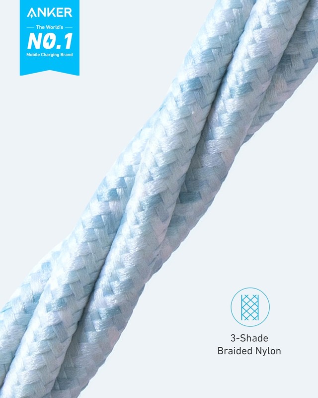 Anker USB A to Lightning Cable(3.3FT, 1Pack), MFi Certified Nylon 3.3FT, Blue gallery