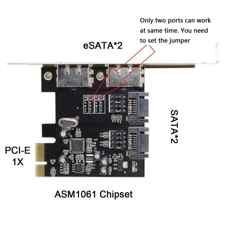 PCI-E 4x to 4 Ports SATA 3.0 ESATA SATA 3.0 6Gbps Expansion Card PCIE Adapter gallery