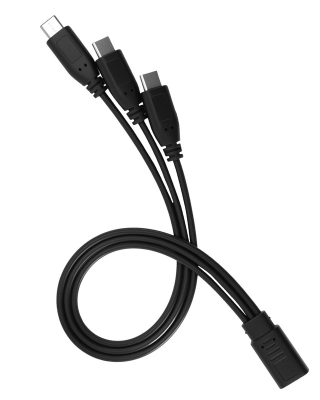 UCEC USBC Splitter 1 in 3 Out Charging Cable, 3-in-1 1FT Short USB C 30cm C