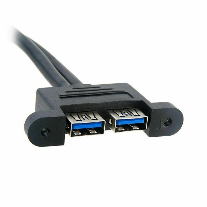 Chenyang Dual Port USB 3.0 Screw PCI Panel A Type to Motherboard 20Pin Cable gallery