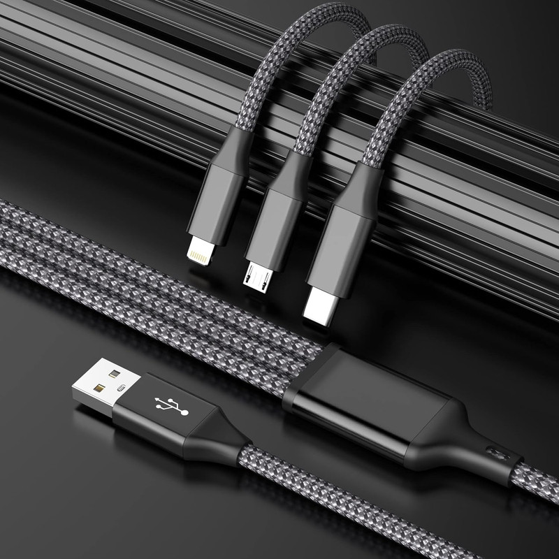 Multi Charging Cable(2Pack 4FT), 3 in 1 USB Charging Cable for Multiple Devices, gallery