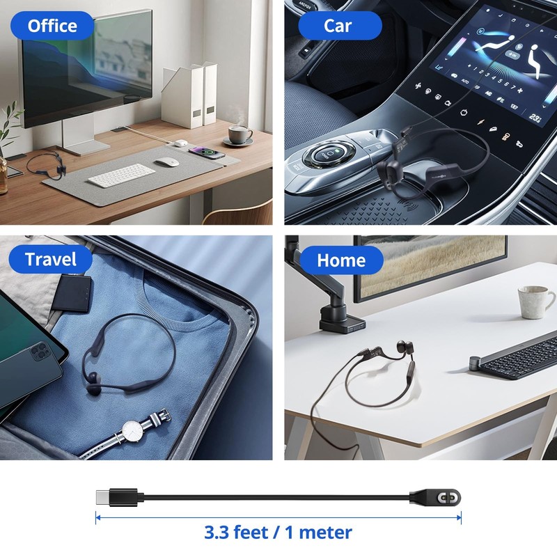 2Pack USB C Magnetic Charging Cable for Shokz, Magnetic Induction Charging Ca... gallery
