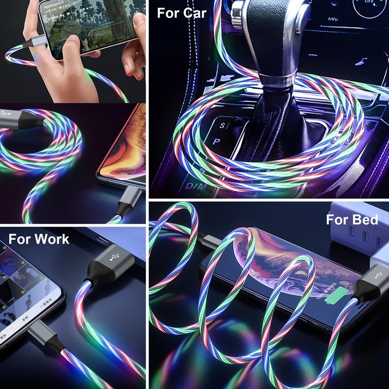USB C Cable, 3ft Light up Type C Charger Fast Charging Led USB Type C Cord Co... gallery