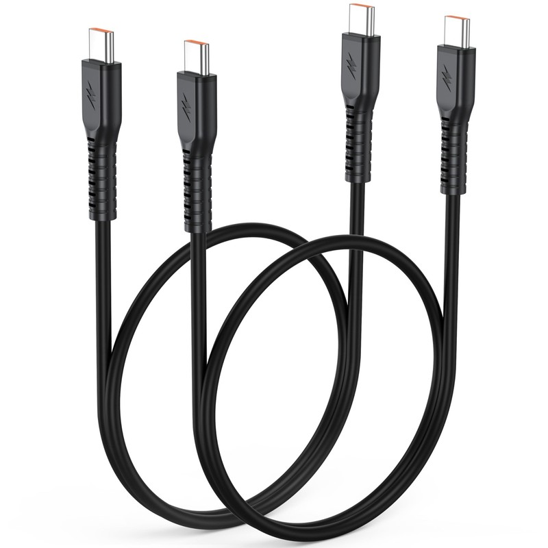 2 Pack Short 2ft USB C to C Cable 60W Fast Charging Type C Data Sync Cord