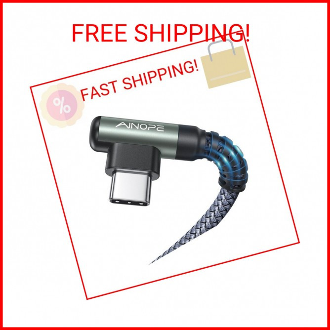 AINOPE USB to USB C Cable [2-Pack, 6.6ft] 3.1A Type C Charger Fast Charging, Rig