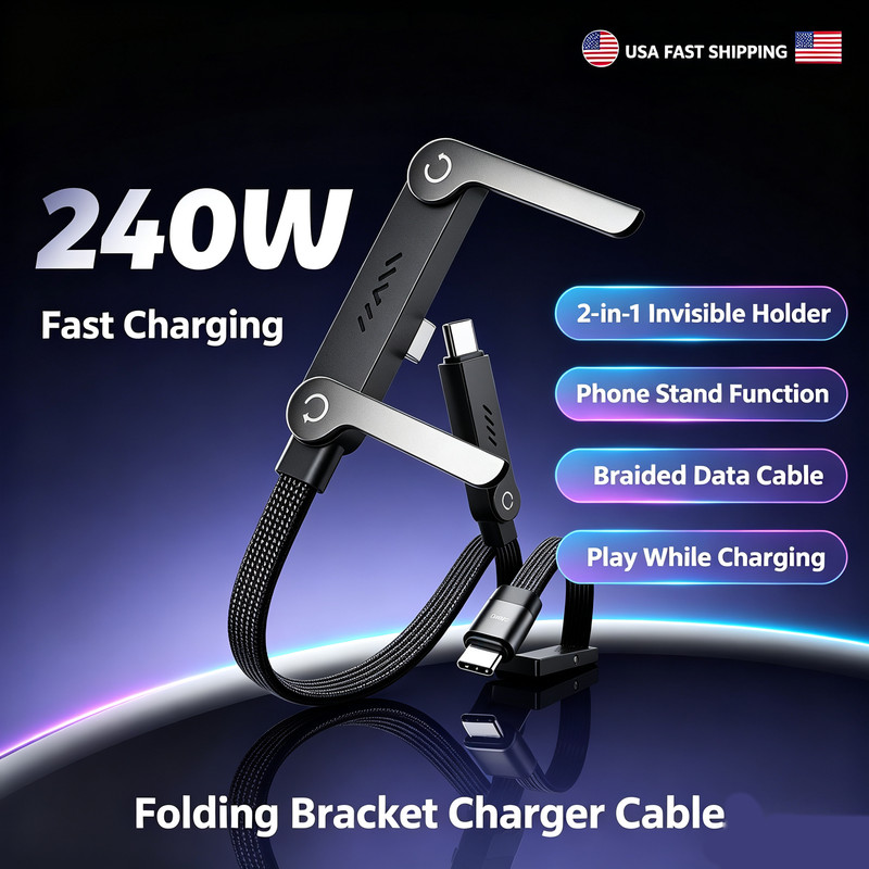 240W Fast Charging Cable Invisible Phone Holder Stand | Play While Charging