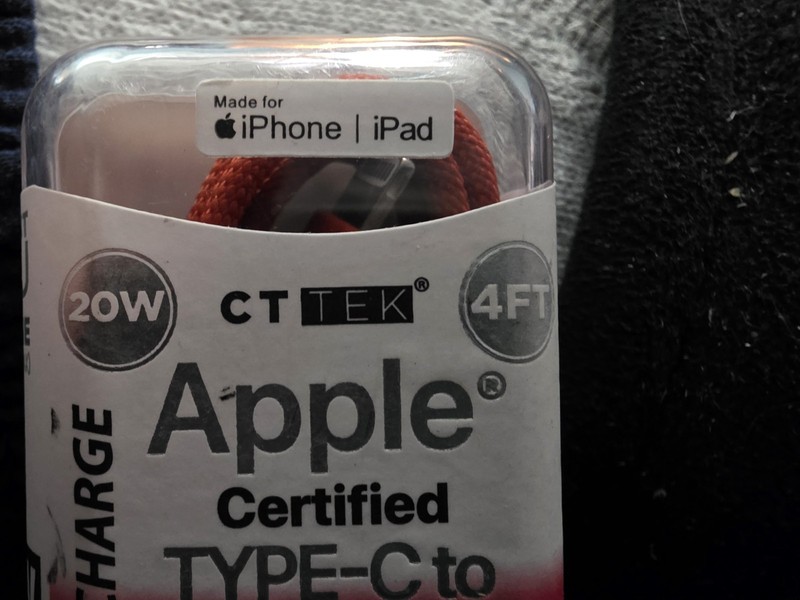 CT Tek Apple Certified Type C for IPhone Or Ipad