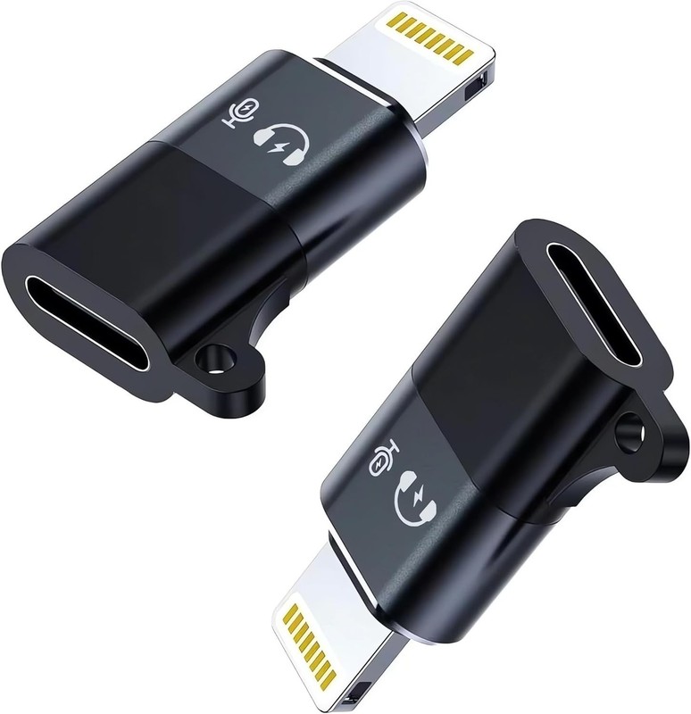 2Pack i-phone Male to USB C Female Audio Adapter for iPhone iPad