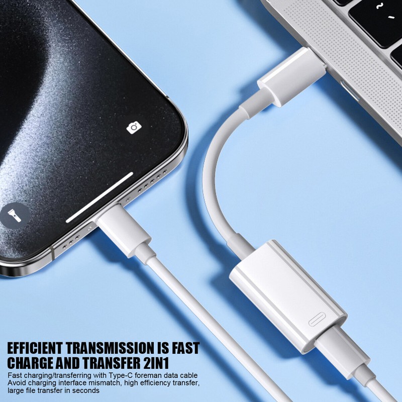 iOS to USB-C Adapter Charging Data Cable For Apple iPhone 15 iPad Mac gallery