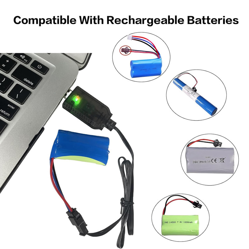 7.4V USB Charger Cable with SM-2PIN Plug Compatible RC Car and Plane for Univers gallery