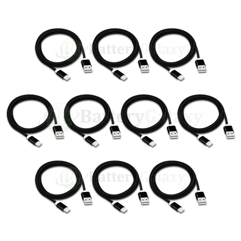 10X USB Type C 6FT Braided Charger Data Sync Cable Cord for Android Cell Phone