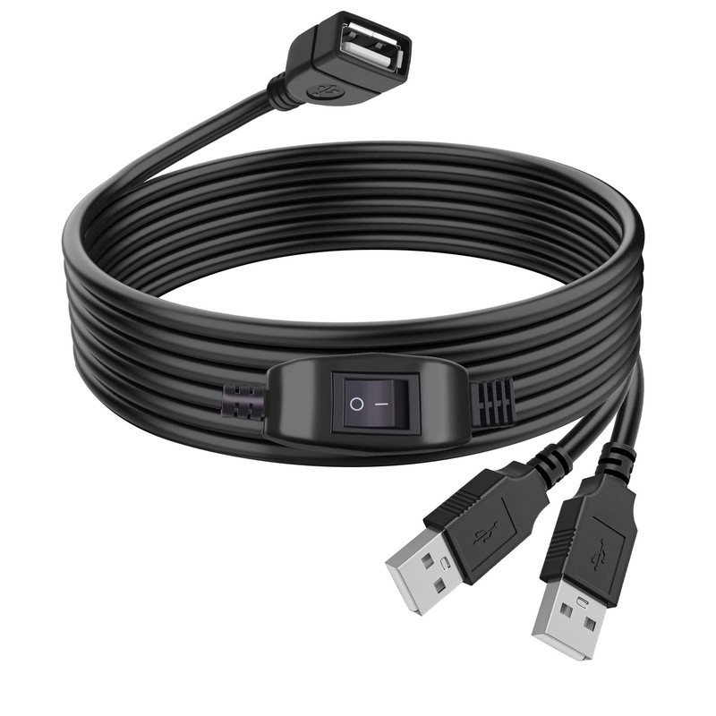 USB Splitter 1 in 2 Out, Printer Cable Splitter for Two Computers, Dual USB M…