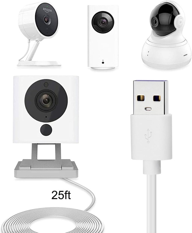 4Pack 25Ft Security Camera Micro USB Extension Cable Compatible for Wyze Cam Pan gallery