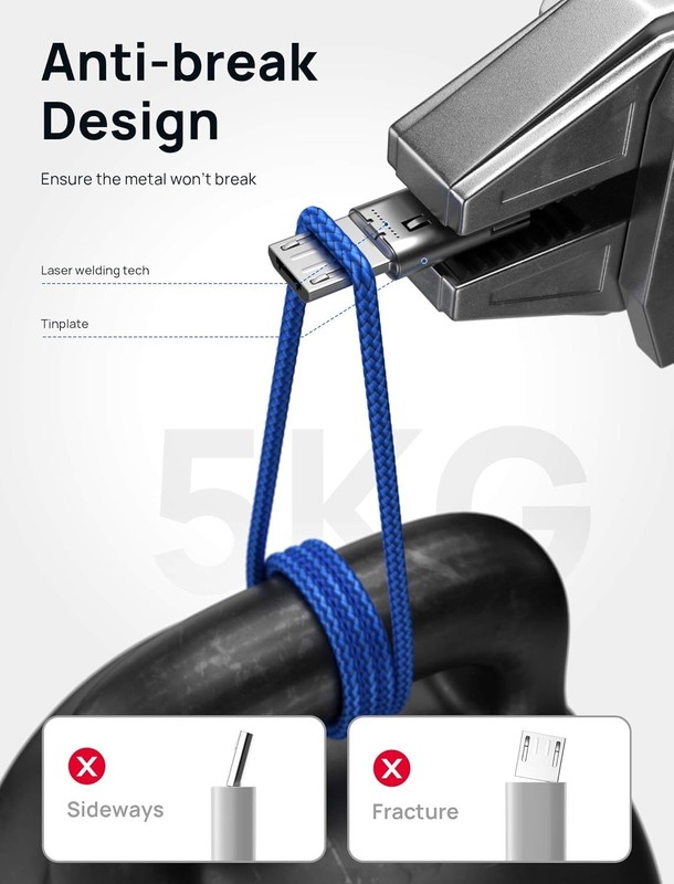 Universal 6.6FT Micro USB Charging Cable Set - Fast Data Transfer, Tangle-Free gallery