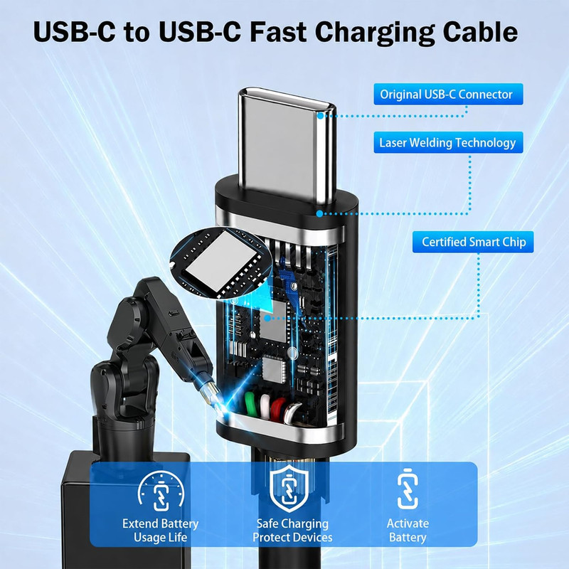 Iphone 17 16 15 Long Charger Fast Charging,20W Ipad USB C Wall Charger Block wit gallery