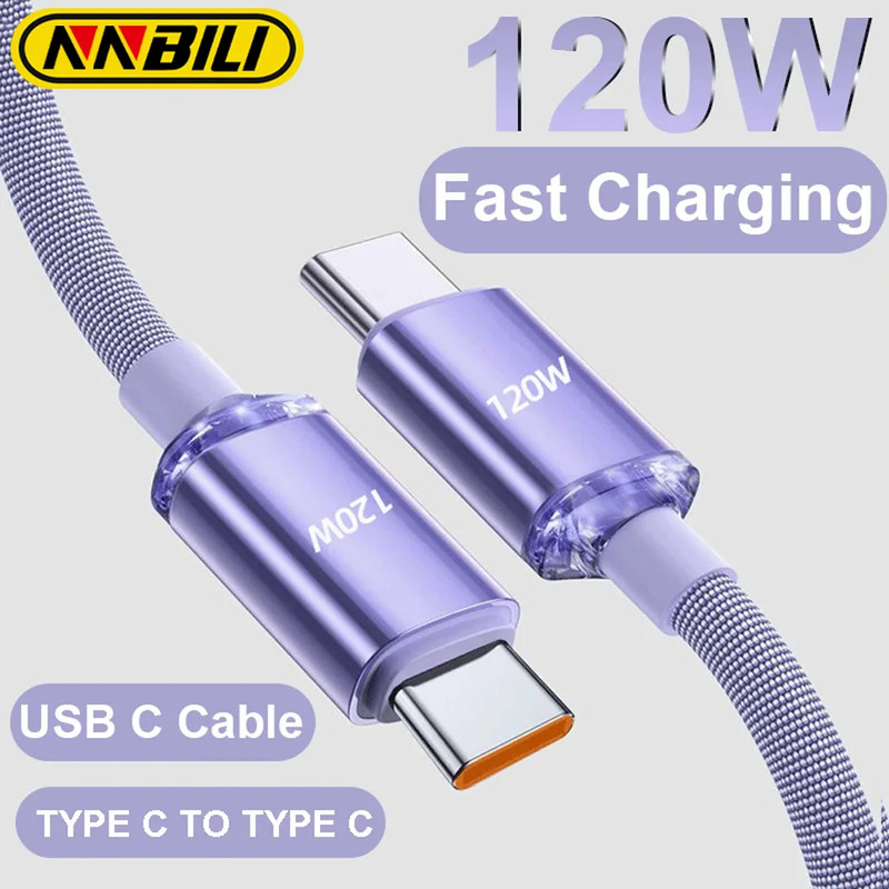 NEW 120W Type C to Type C Cable for PD Phone Fast Charging USB a to USB C Data C gallery