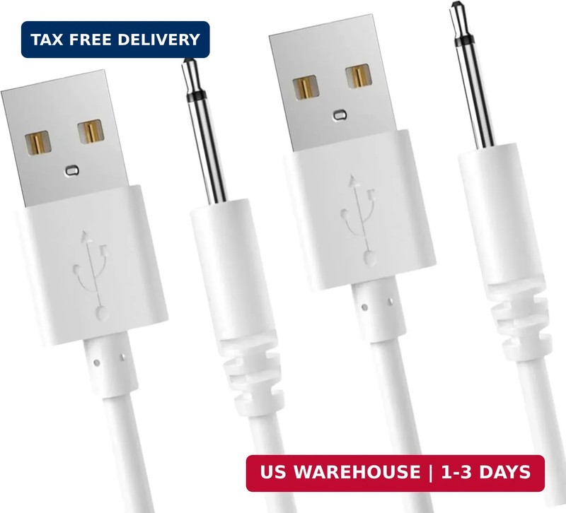 (2 Pack) DC 2.5mm Fast Charger 2.7Ft Replacement USB Charging Cable Set,Compatib