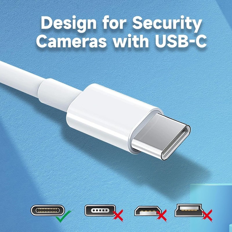 Durable 10ft USB A to USB C Charging Cords - Ideal for Security Cameras & Phones gallery
