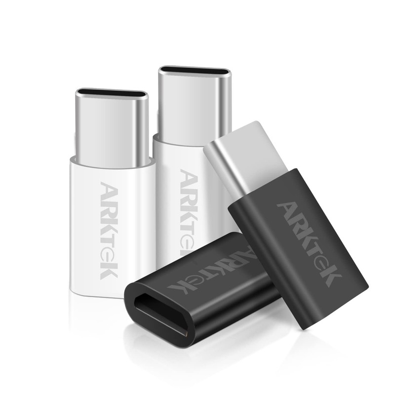 ARKTEK USB-C Adapter 4-Pack Fast Data Transfer & Charging for iPhone Galaxy Pixe