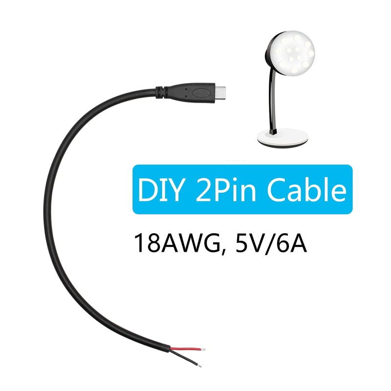 USB to 2 Pin Bare Wire Open End Power Cable 3FT, USB Plug 2 Pin Pigtail Cable... gallery