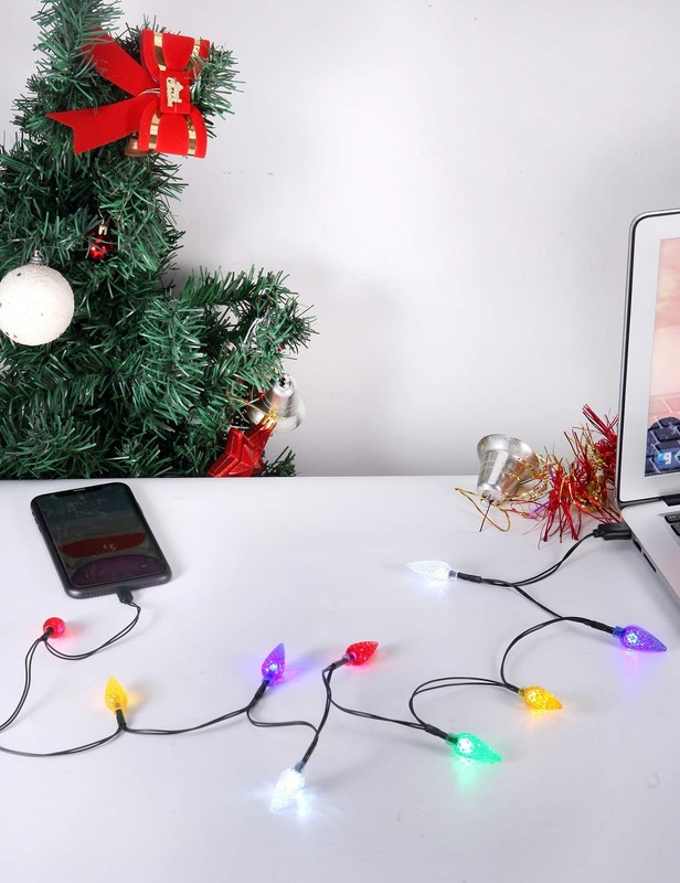 LED Christmas Light Phone Charger Cord USB Decorations, Black gallery