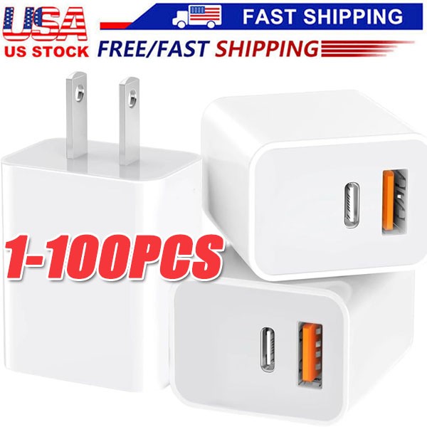 For iPhone 15 16 13 11 20W Fast Charger Block USB Type C Wall Power Adapter Lot