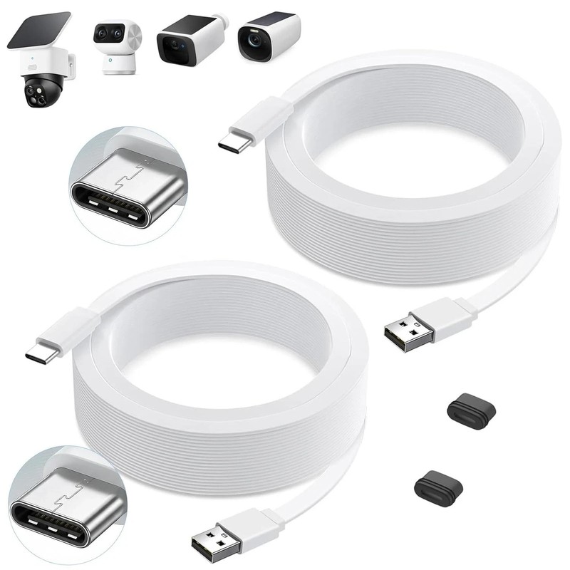 2Pack Power Cable for eufy SoloCam S220/S340, C210, USB Type-C Extension Cabl…