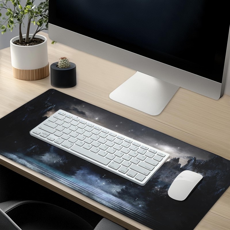 Forest Extra Large Black Gaming Mouse Pad Non-Slip Rubber Giant Mountain Mous... gallery