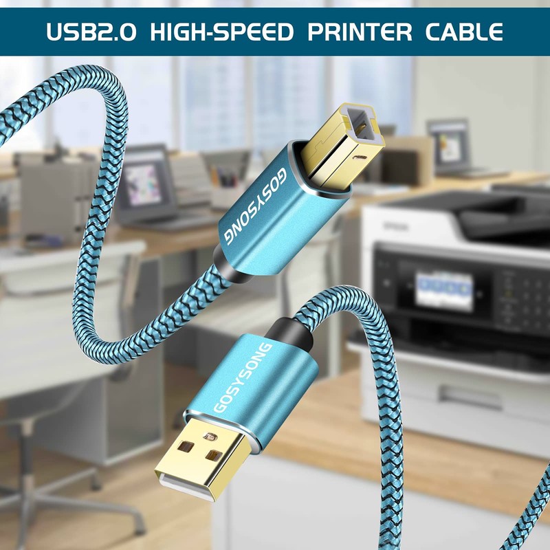 Active 40ft USB 2.0 A to B Cable High Speed Printer Cord Blue gallery