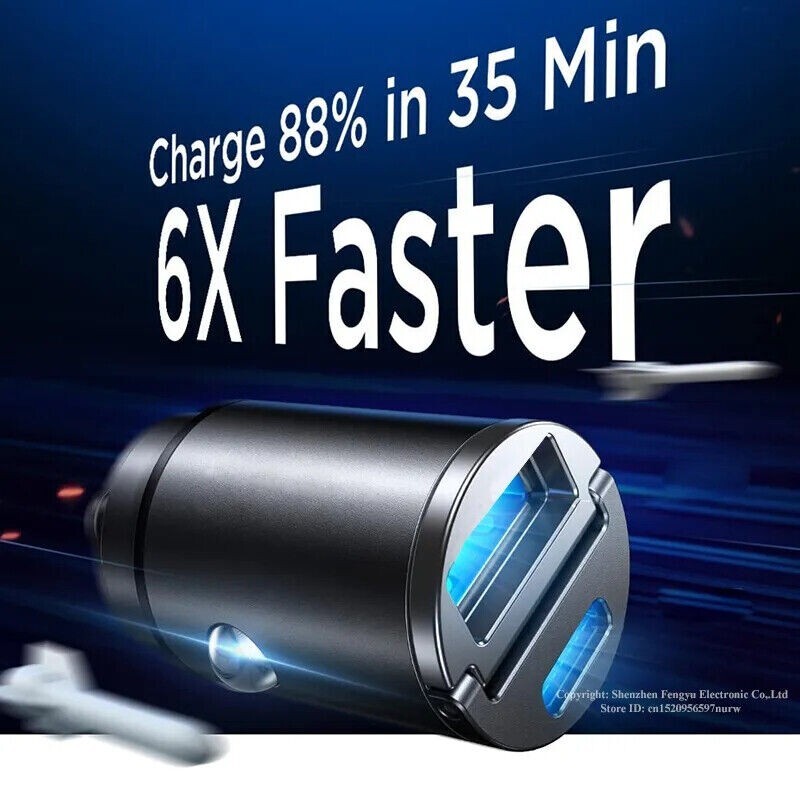 2 Port USB Super Fast Car Charger Adapter For iPhone Samsung Android Cell Phone gallery