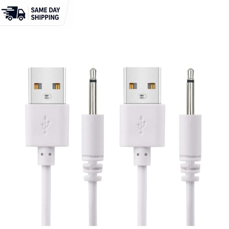 2.7ft USB to DC 2.5mm Charger Cord – 2 Pack Backup for Laptops & Power Banks
