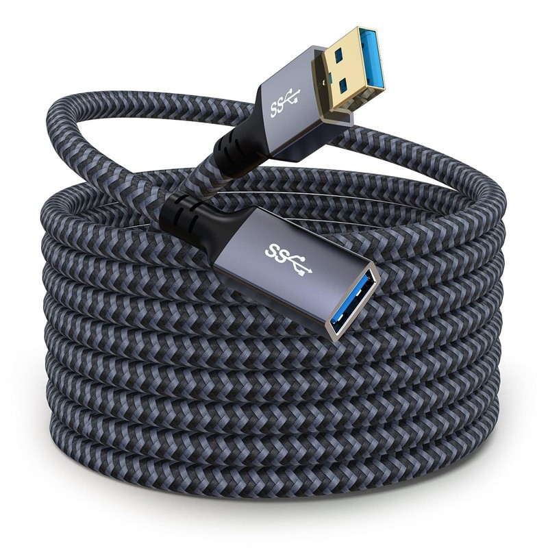 20 Ft USB 3.0 Extension Cable Type A Male To Female Braided Extender 1 PCS