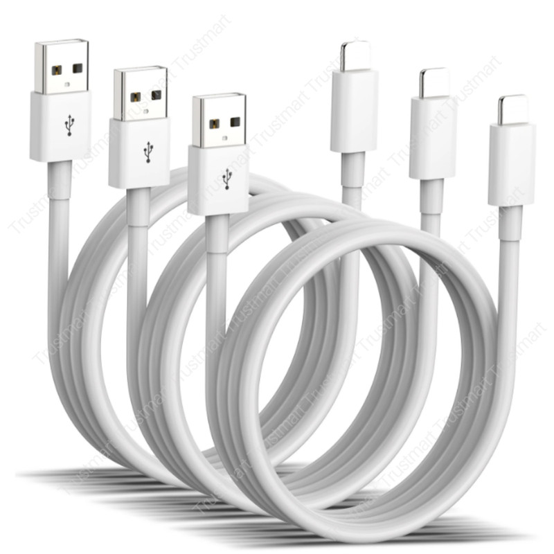 3 Pack 3/6FT USB Fast Charge Cable Heavy Duty For iPhone 14 13 12 11 XR 8 7 iPad