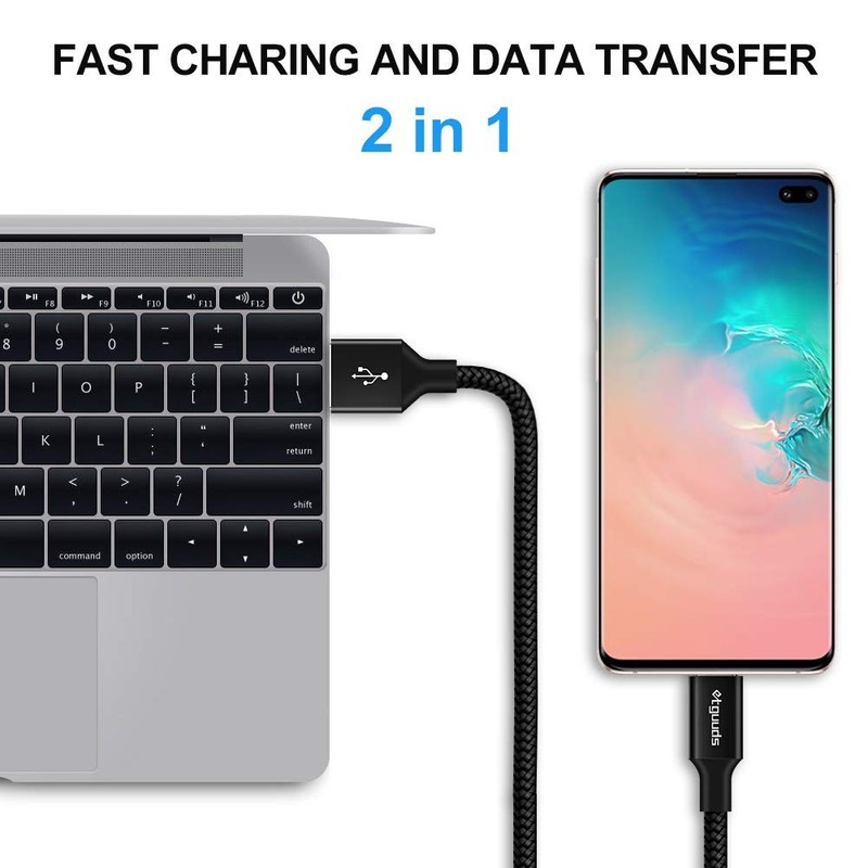 USB A to USB C Cable 6ft, 2-Pack, 3A Fast Charging Type C Charger Cord for iP... gallery