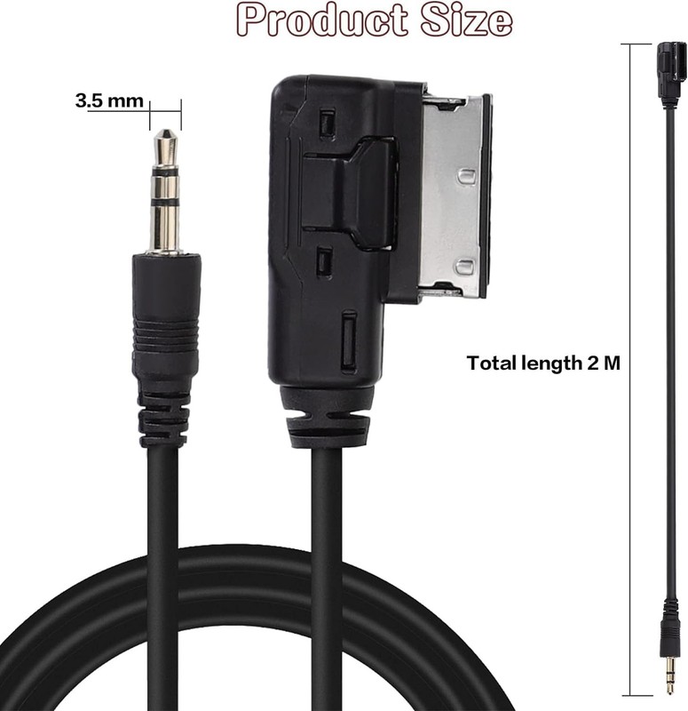 6.6ft AMI MDI MMI AUX Cable Audio Music Interface Adaptor 3.5mm Jack Aux-in M... gallery