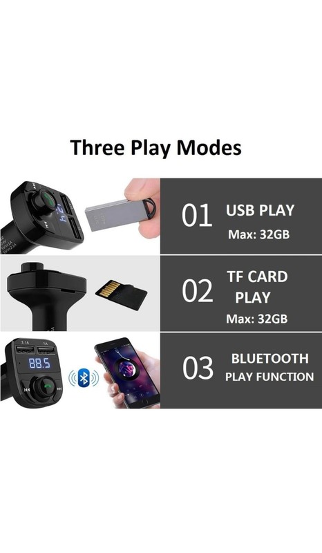 SMART WIRELESS CAR MP3 PLAYER BLUETOOTH 5.0 FM TRANSAMITTER + DUAL USB CHARGER gallery
