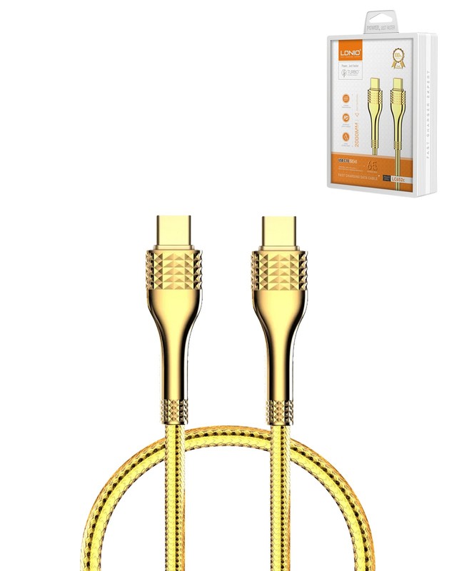 LDNIO LC652c USB C-C Fast Charging Cable (3ft) (100W) (GOLD) gallery