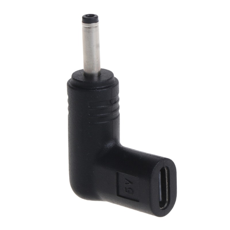 Type C Female Input to DC 3.5mm x1.35mm Power Charging Adapter 90 Degree Adapter