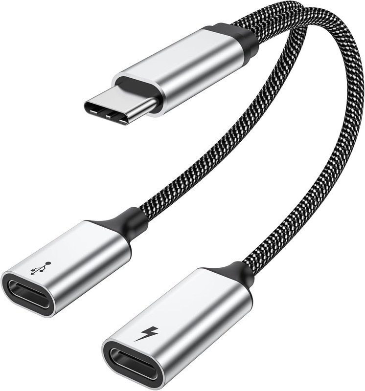 USB C Splitter Type C Y Splitter Cable(Not for Monitor) C Male to 2USB-C Female
