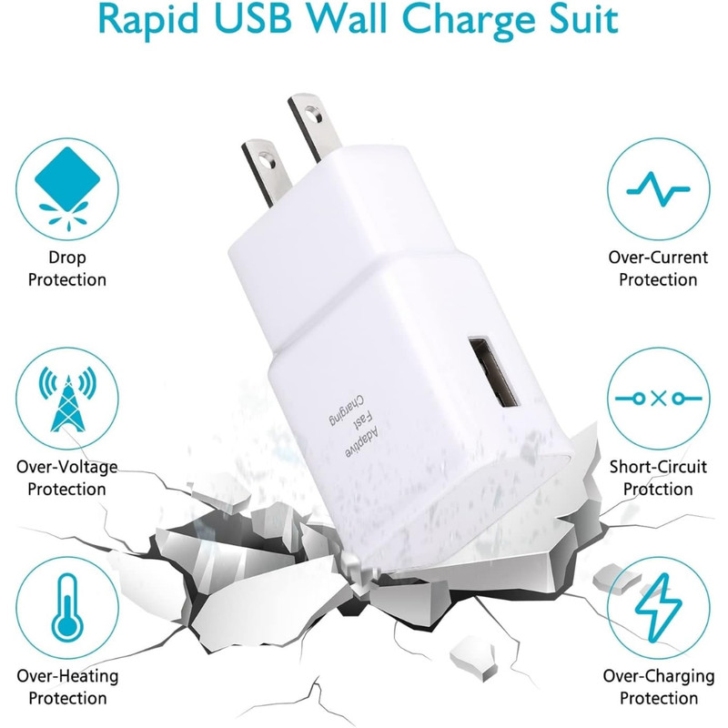 100X Fast Charge Plug Adapter USB Wall Charger Lot For Samsung S20 S21 US Block gallery