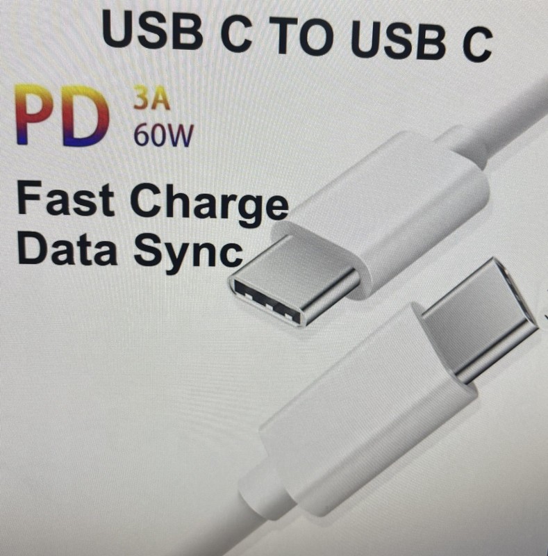 Premium USB Type C to USB Type C PD Fast Charge Charger Cable 60W 3A 1M gallery