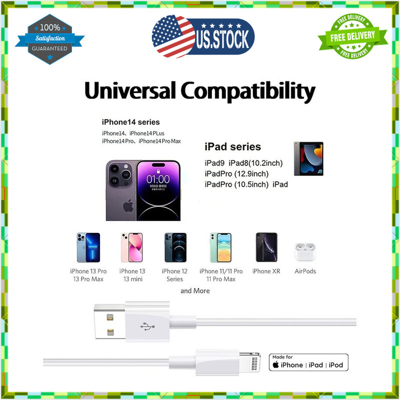3-Pack 3ft MFi Certified Lightning Cables–USB to Lightning, Fast Charging & Sync gallery
