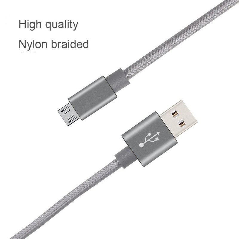 2 Pack Micro USB Cable 1.8M 6 Feet Nylon Braided High Speed Charging Grey gallery