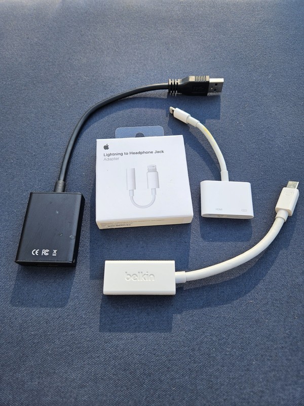 Apple & Belkin Adapter Lot Lightning HDMI USB Ethernet Headphone Jack