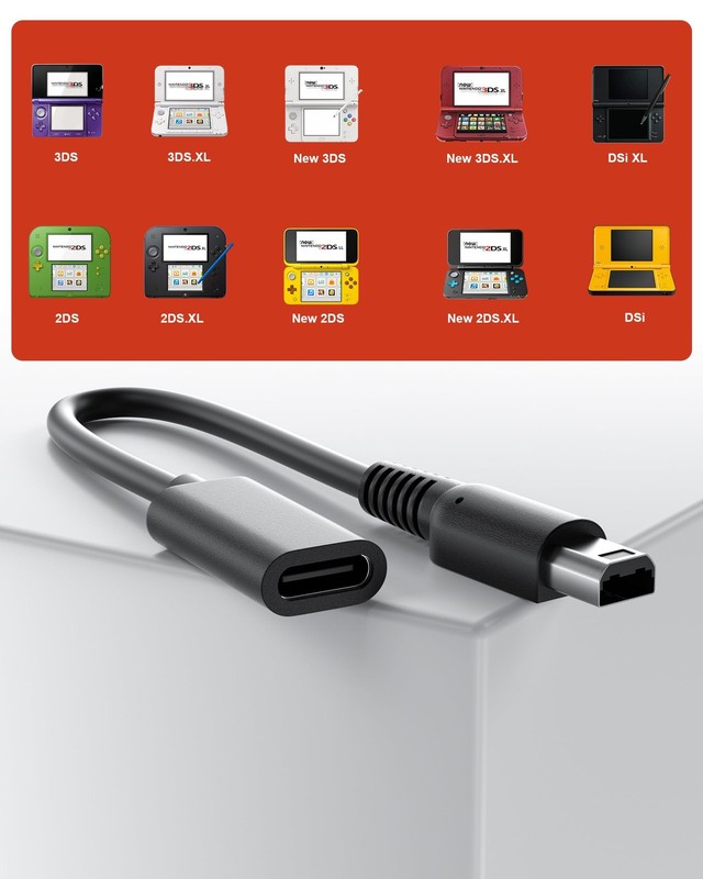 TriverseTech (2 Pack) Dual Mode USB C to 3DS/2DS/DSi Series Charging Cable gallery