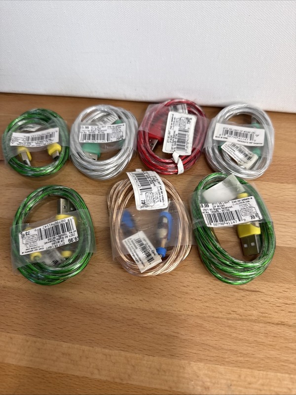 Lot of 8 7-Eleven Light Up Micro USB Charging Cables - Multiple Colors - New gallery
