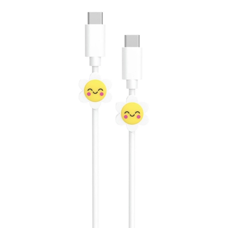 GEMS Figural USB-C Cable - White Flower