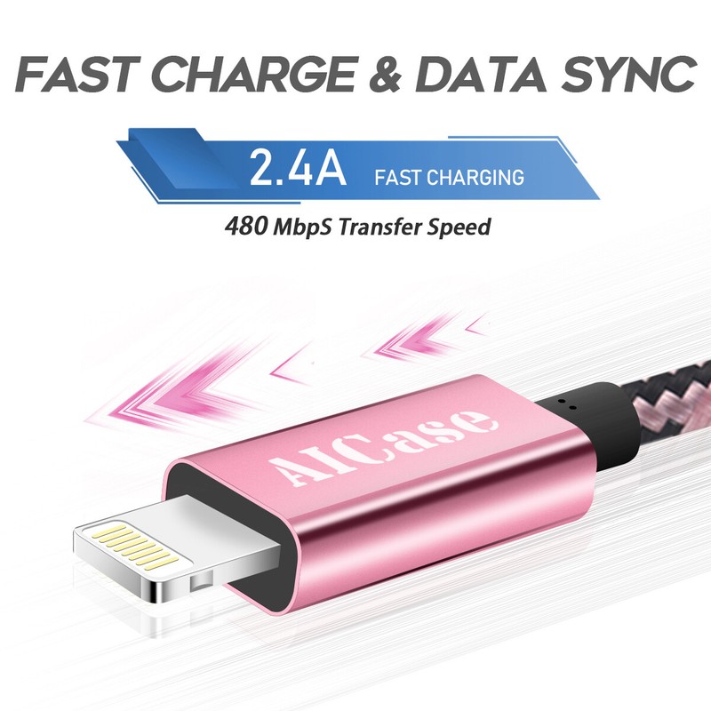 Braided USB Cable Data Charger Cord For iPhone XS 8 7 6 Plus SE 12 11 13 14 Lot gallery
