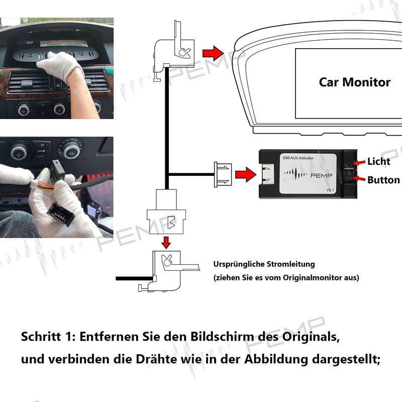 PEMP E60 Aux Activator Adapter Open the Aux Audio of the Original Car for BMW E6 gallery